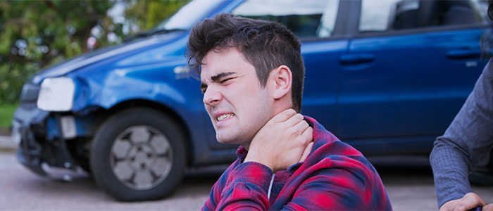 a guy with neck injury from auto accident