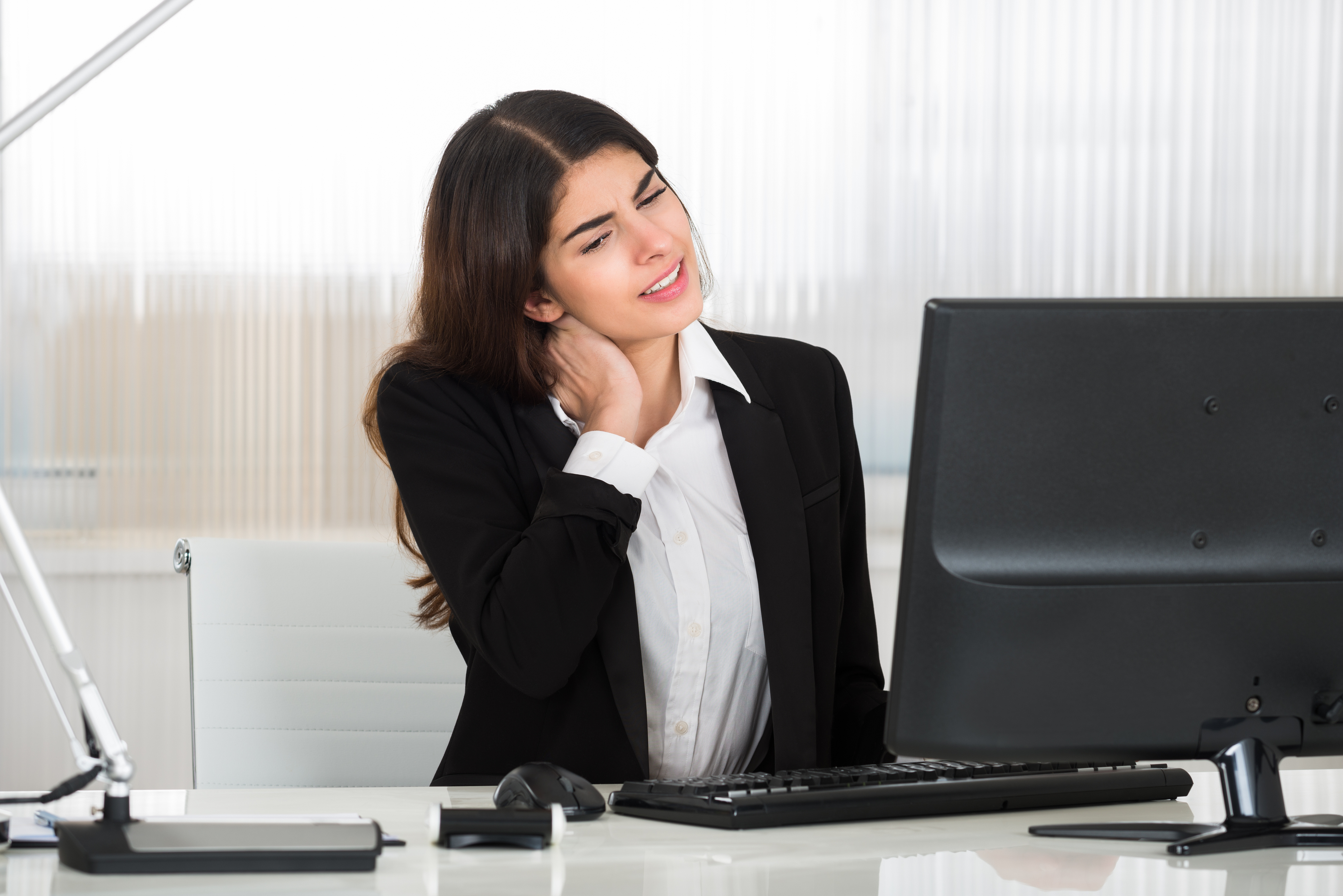 Woman with neck pain